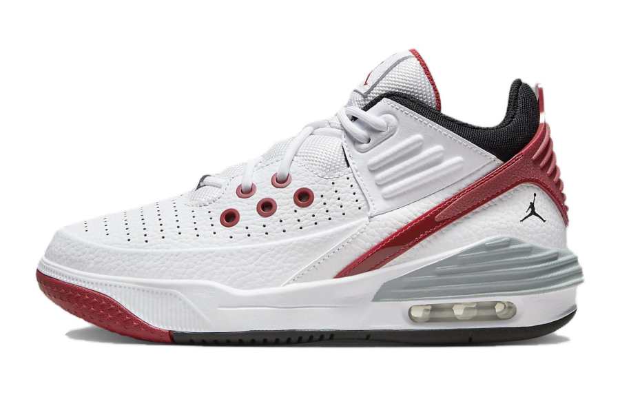 Jordan Jordan Max Aura 5 Comfortable Cushioning, Wear Resistant Low top Children's Basketball Shoes White Red Kids'
