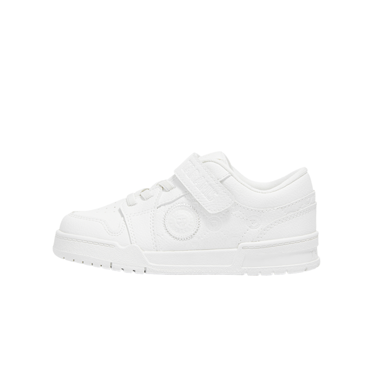 TARANIS Slip Resistant Soft Sole White Sneakers Cushioning Abrasion Resistant Low top Skateboard Shoes White Kids'
