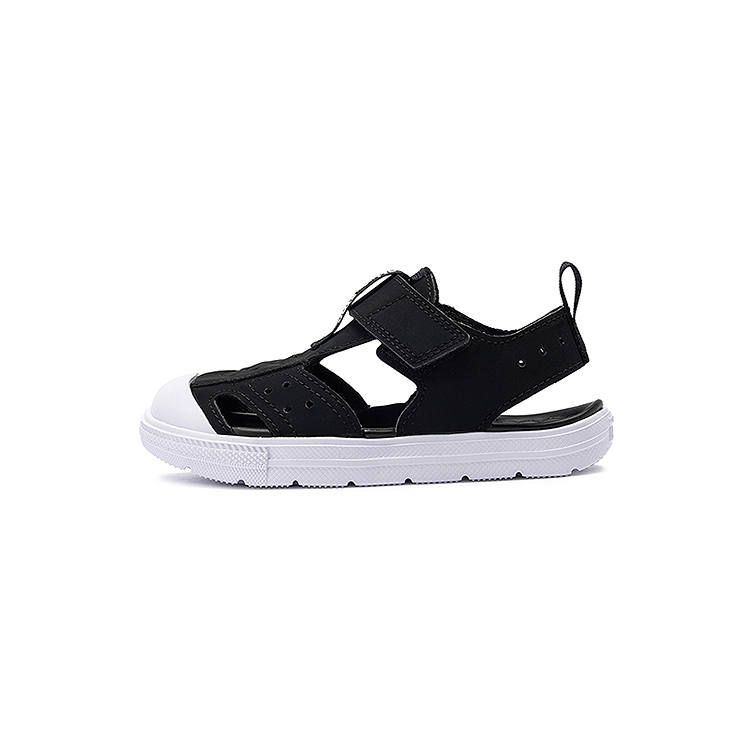 Converse Synthetic Leather Anti Kick And Breathable Children's Sandals Black Children Aged 3 7 Years Old