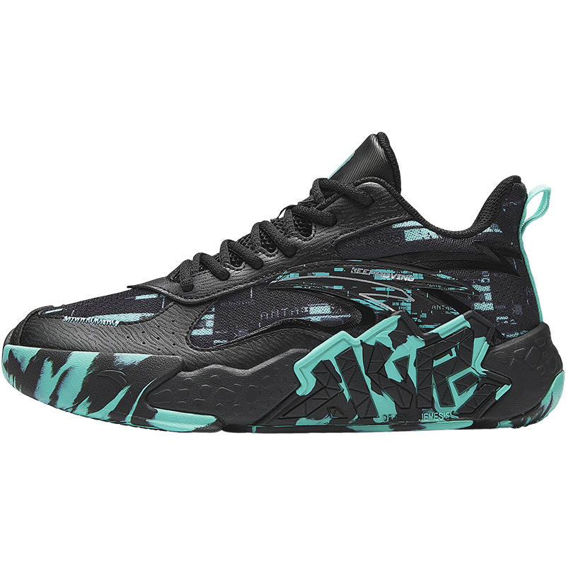 Antakids Cement Killer Low top Basketball Shoes Black Green Teenagers