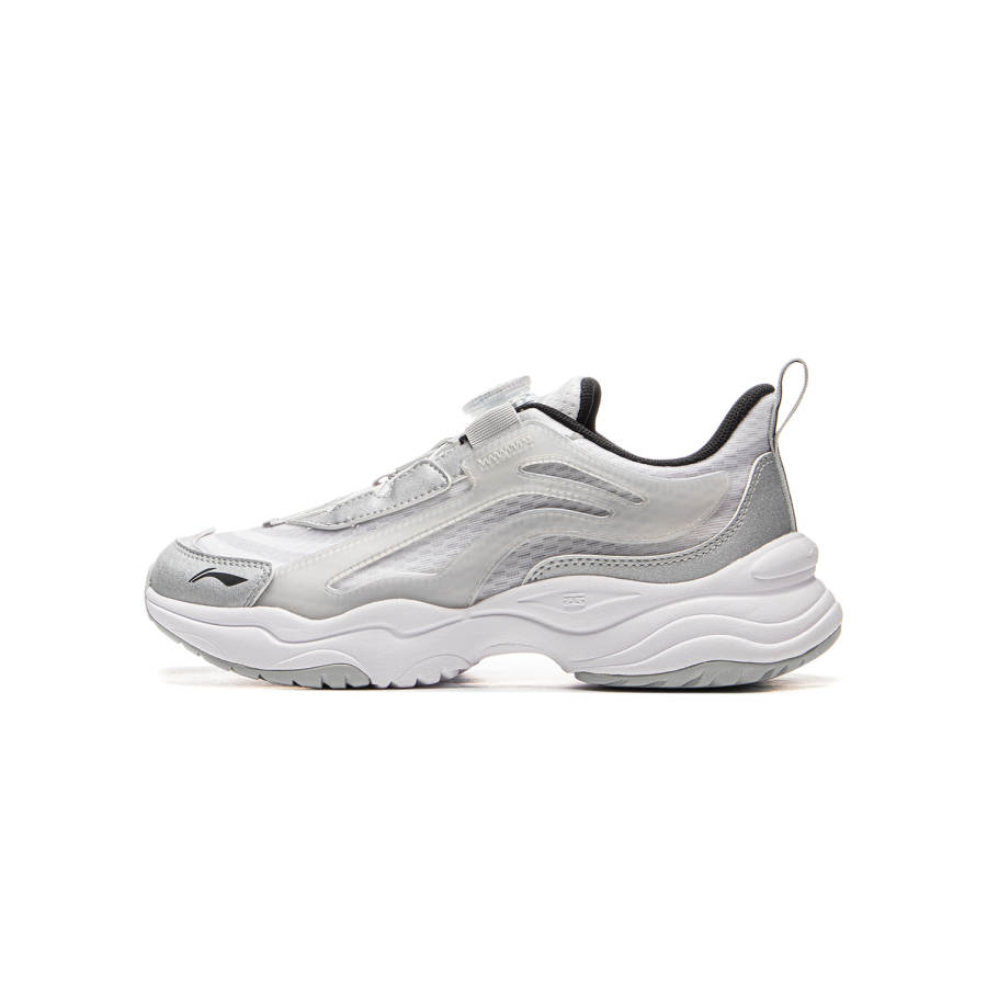 Li-Ning YOUNG Li Ning YOUNG Sports Life Collection Low top Kids Lifestyle Shoes Silver/Standard White Teenagers