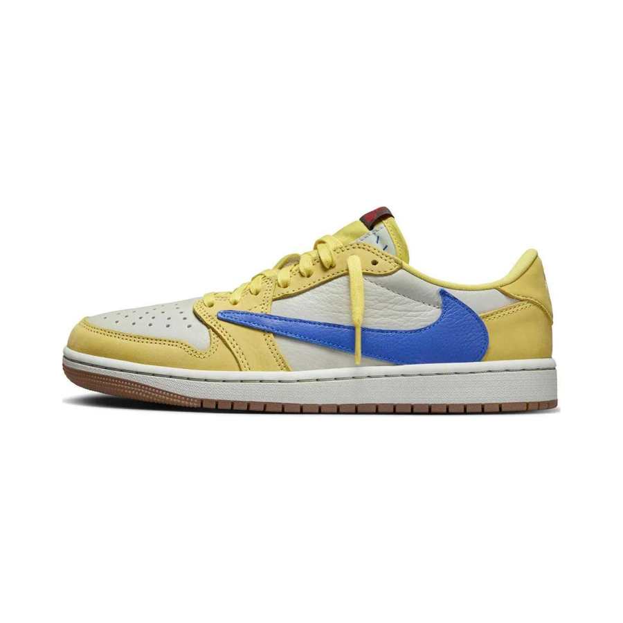 Jordan Jordan x Travis Scott Air Jordan 1 Retro Low OG Low top Children's Basketball Shoes Yellow Children Aged 3 7 Years Old