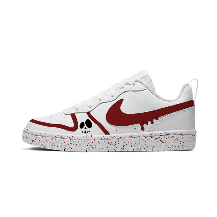 Nike Nike Court Borough Ghost Leather Low top Kids' Skateboarding Shoes Red White