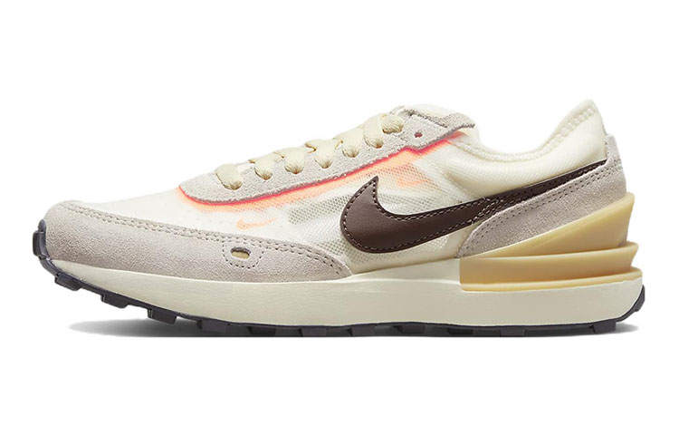 Nike Nike Waffle One Slip Resistant Cushioning Abrasion Resistant Low top Casual Shoes Beige Brown Teenagers