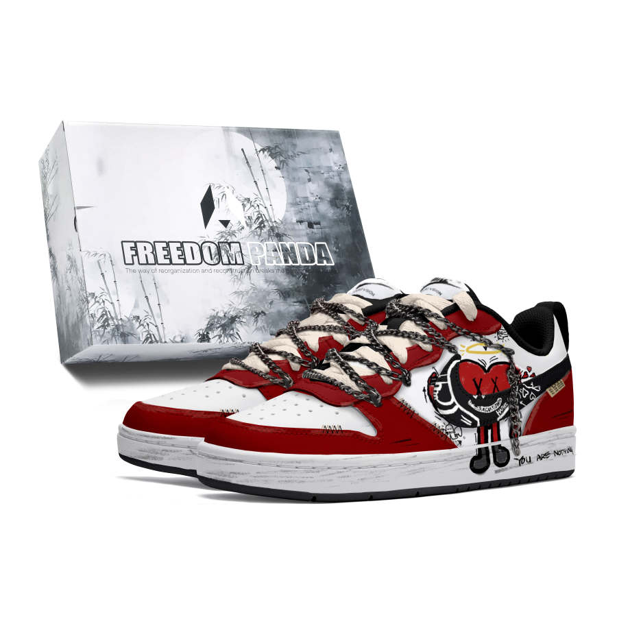 Nike Nike Court Borough Slip Resistant Cushioning Abrasion Resistant Low top Kids' Skateboarding Shoes Red White Teenagers