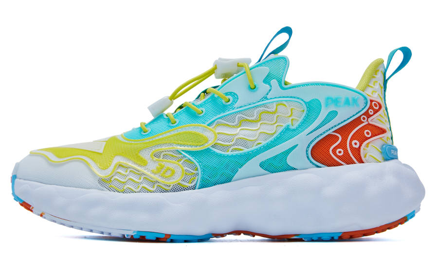 PEAK Taichi Cloud Slip Resistant Abrasion Resistant Low top Kids' Running Shoes Red Green Blue