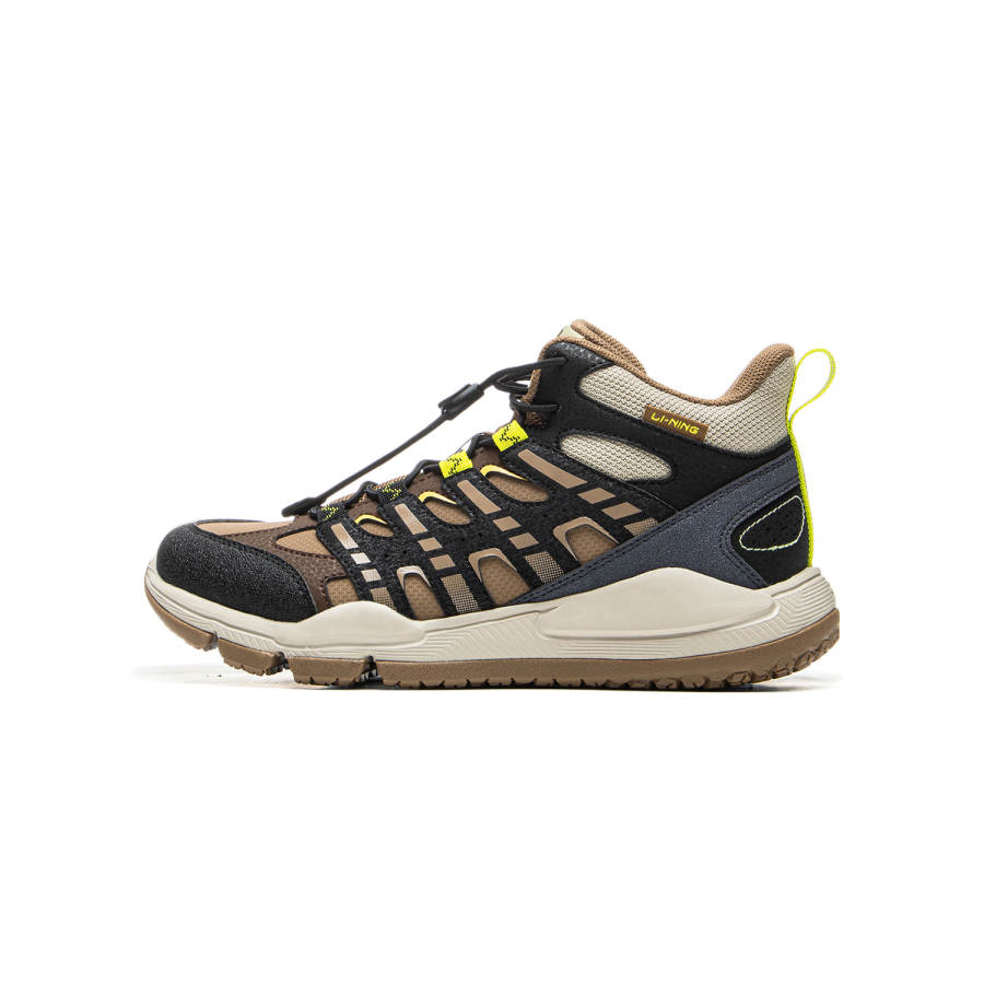 Li-Ning YOUNG Li Ning YOUNG Outdoor Fashion Slip Resistant Cushioning Rebound High top Kids Lifestyle Shoes Cocoa Khaki Kids'