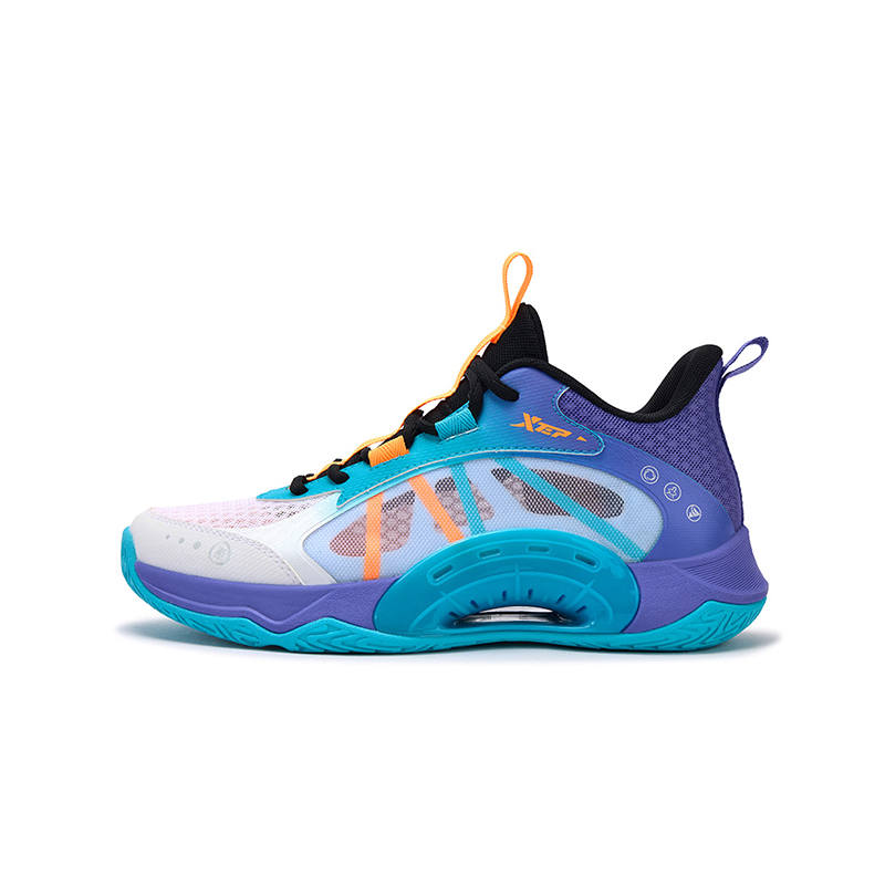 XTEP Hydrogen Mania Basketball Shoes Purple Blue Teenagers