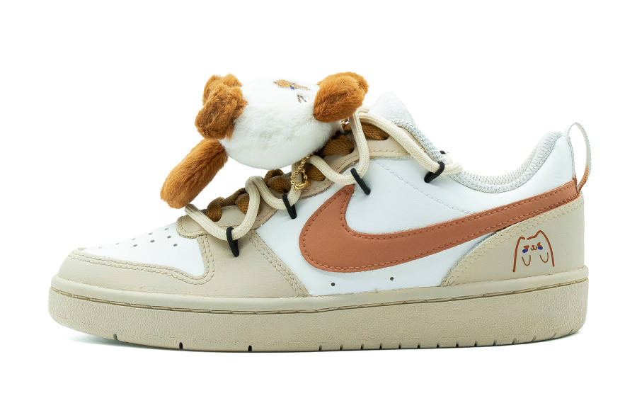 Nike Nike Court Borough Vixen Leather Slip Resistant Abrasion Resistant Low top Kids' Skateboarding Shoes Brown Teenagers