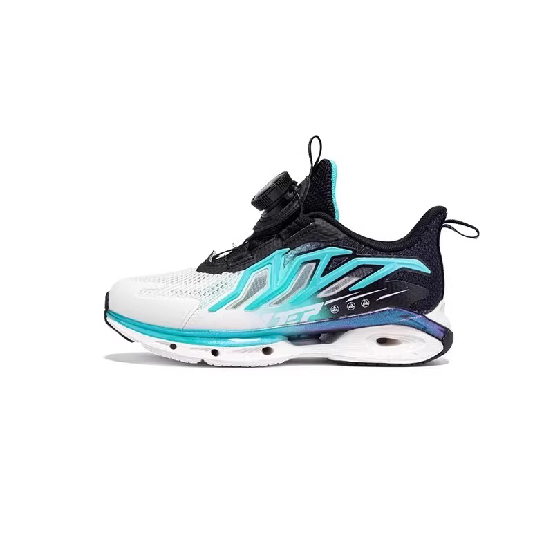 XTEP Cushioning Spin 12 Low top Kids' Running Shoes Black/Aurora Green Children Aged 3 7 Years Old