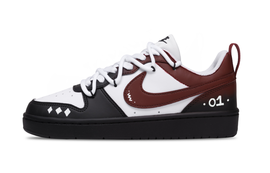Nike Nike Court Borough 2 Abrasion Resistant Abrasion Resistant Low top Kids' Skateboarding Shoes Black Red Teenagers