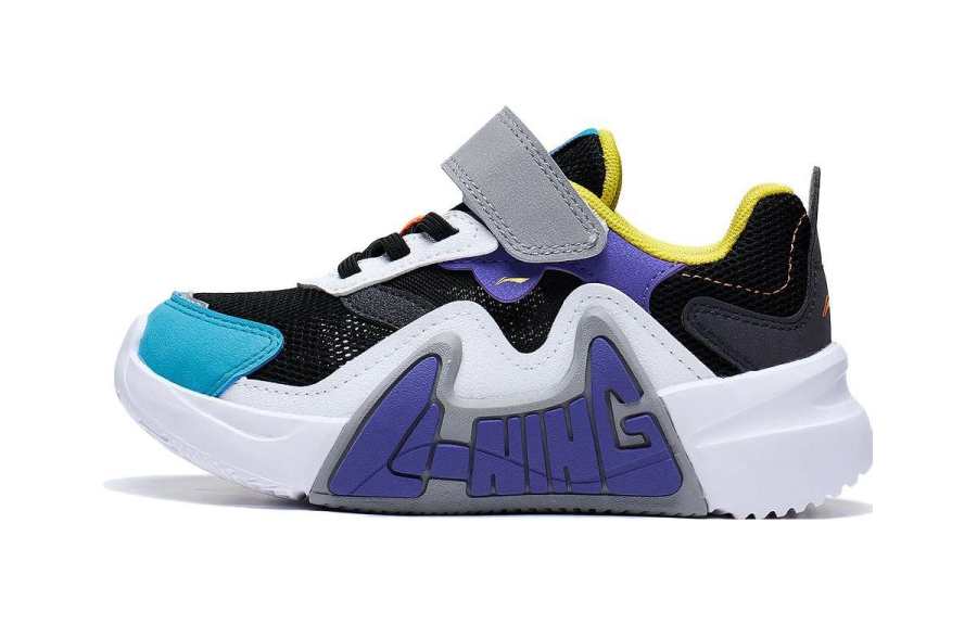 Li-Ning YOUNG Li Ning YOUNG Low top Kids Lifestyle Shoes Black White Purple Children Aged 3 7 Years Old