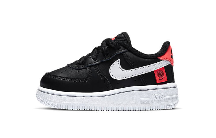 Nike Nike Air Force 1 Worldwide Comfortable Slip Resistant Abrasion Resistant Low top Toddler Shoes Black Red