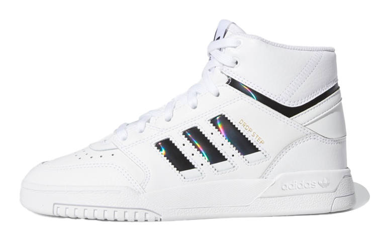 Adidas Originals Drop Step J Canvas Comfortable High top Kids' Skateboarding Shoes White