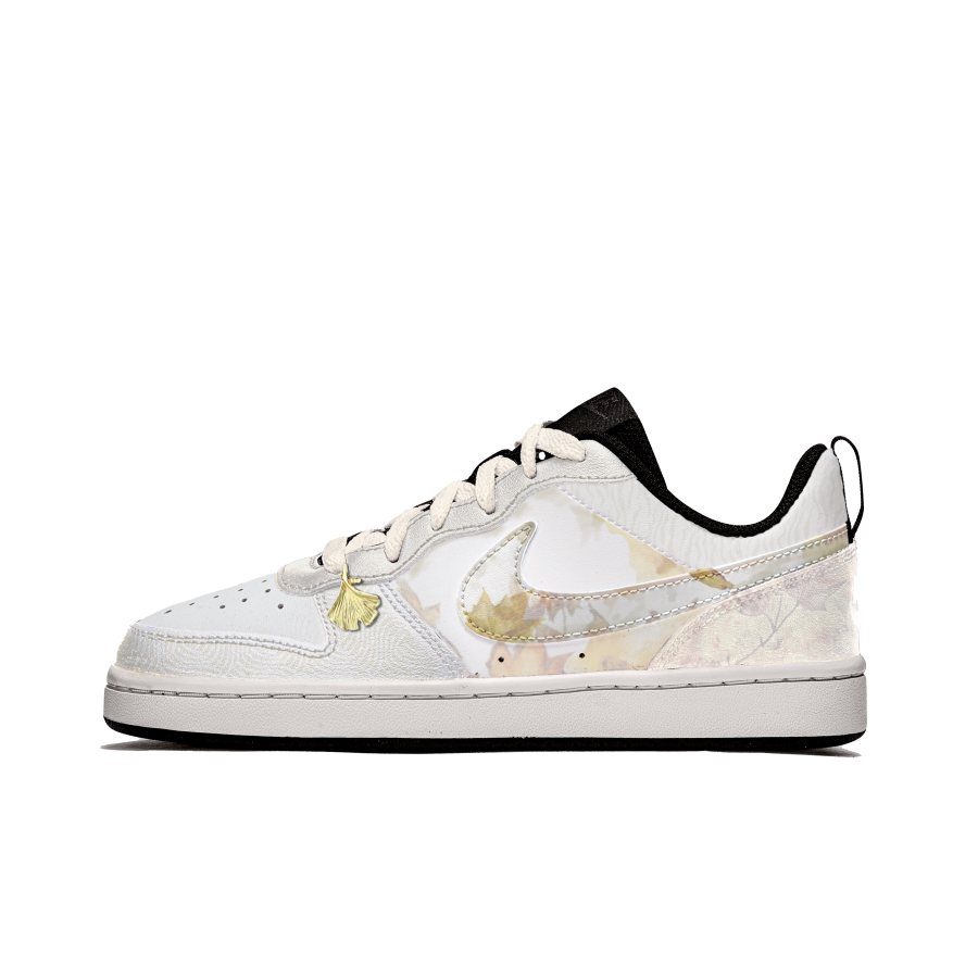 Nike Nike Court Borough Slip Resistant Abrasion Resistant Low top Kids' Skateboarding Shoes Yellow White Teenagers