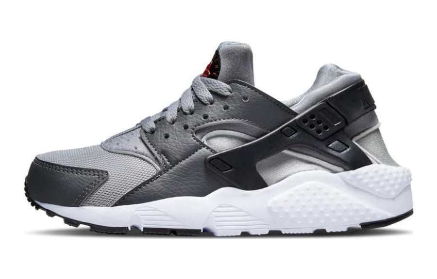Nike Nike Huarache Run Cushioning Abrasion Resistant Low top Running Shoes Gray White Silver Unisex