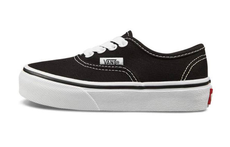 Vans Comfortable Abrasion Resistant Balance Support Low top Kids Canvas Shoes Black Children Aged 3 7 Years Old