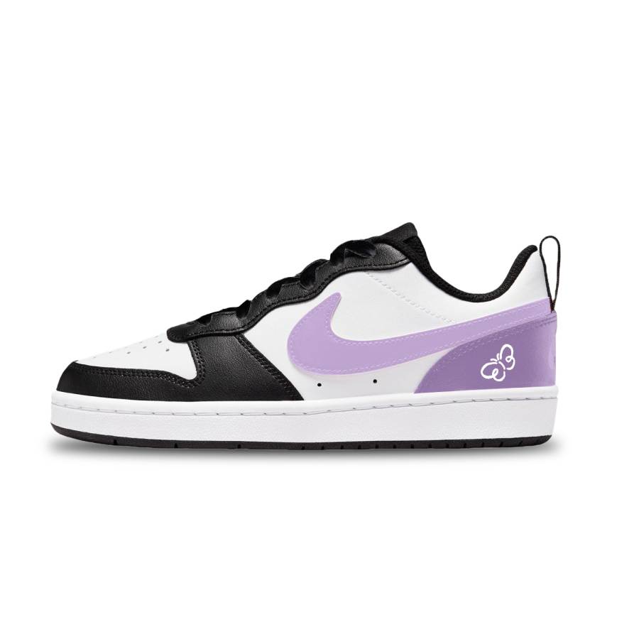 Nike Nike Court Borough Purple Butterfly Slip Resistant Abrasion Resistant Low top Kids' Skateboarding Shoes Purple Unisex