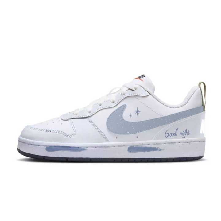 Nike Nike Court Borough Cushioning Abrasion Resistant Breathable Low top Skateboard Shoes Light Blue Kids'