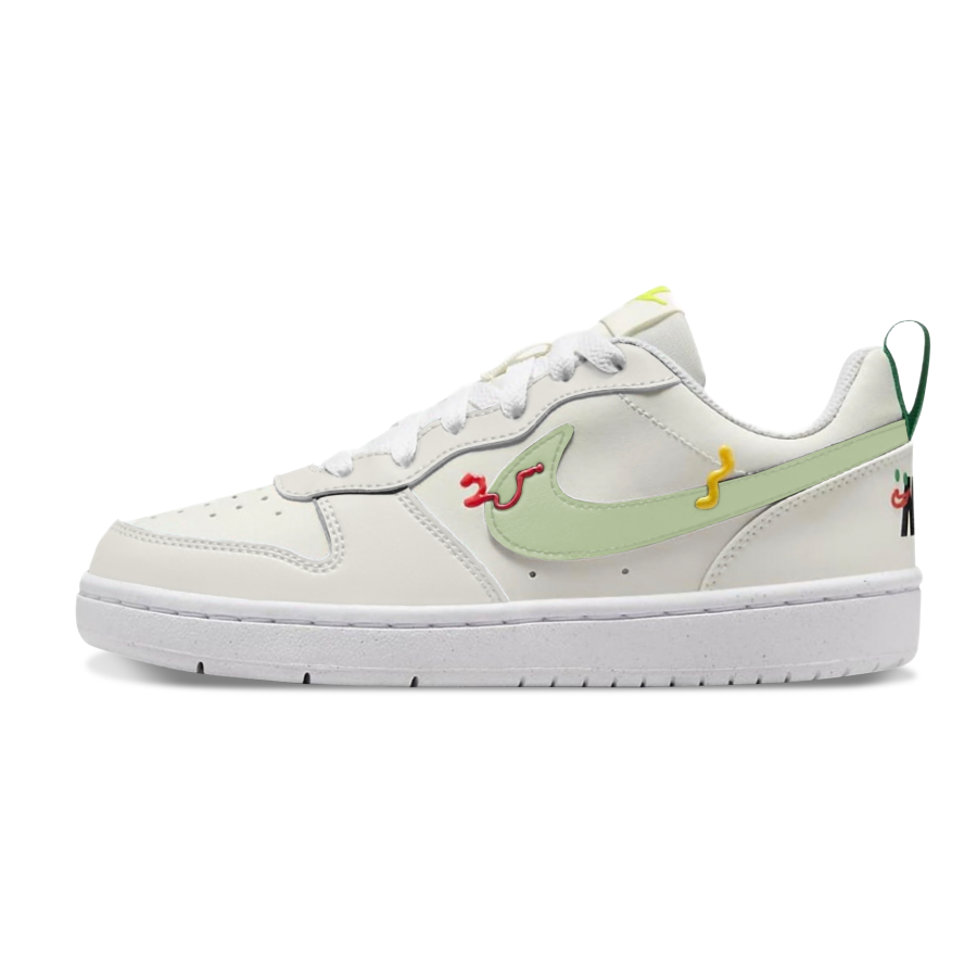 Nike Nike Court Borough Slip Resistant Low top Kids' Skateboarding Shoes Green Yellow Teenagers