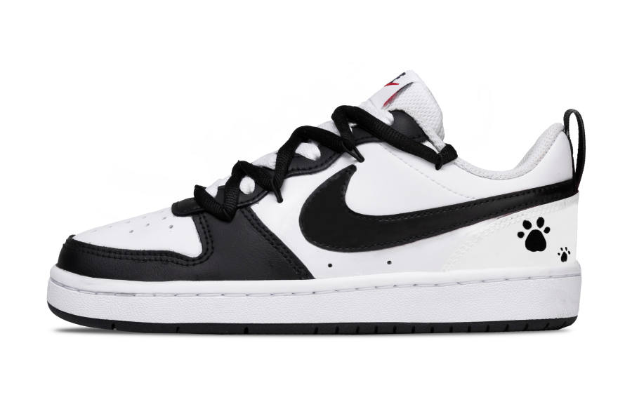 Nike Nike Court Borough Graffiti Ink Hook Leather Slip Resistant Abrasion Resistant Low top Kids' Skateboarding Shoes