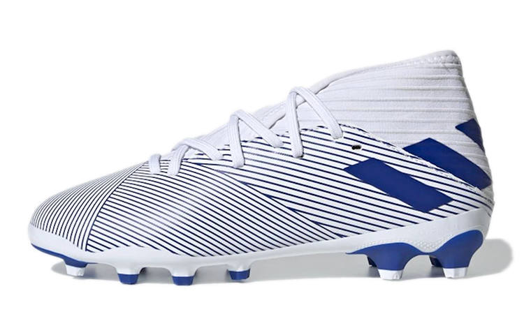 Adidas Adidas Nemeziz 19.3 MG Comfortable Abrasion Resistant Mid top Kids' Soccer Shoes White Blue Kids'