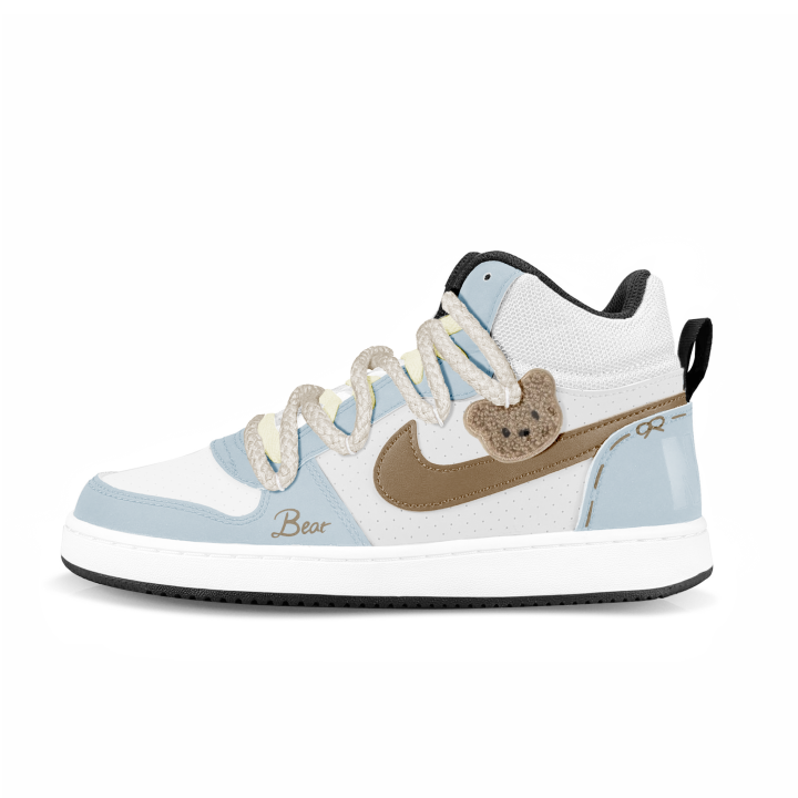 Nike Nike Court Borough Dusty Blue Bear Slip Resistant Mid top Skateboard Shoes Blue Unisex