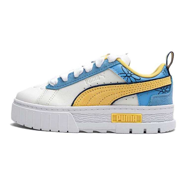 PUMA Mayze The Smurfs PS Classic Vintage Low top Kids' Skateboarding Shoes White/Light Yellow Kids'