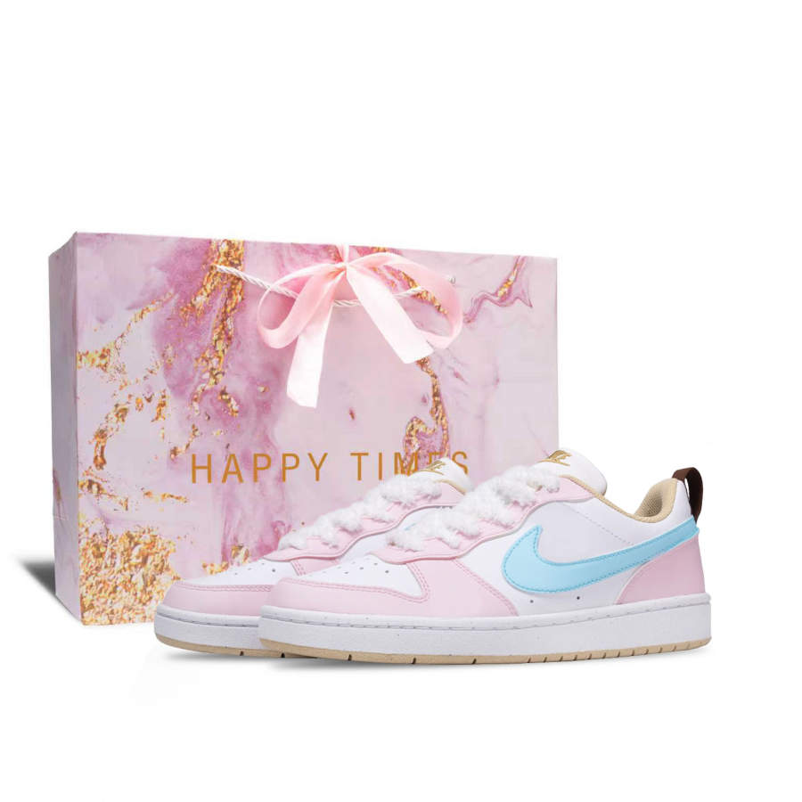 Nike Nike Court Borough Slip Resistant Abrasion Resistant Low top Kids' Skateboarding Shoes Pink Teenagers