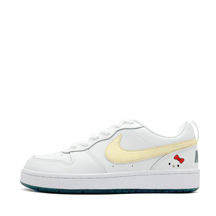 Nike Nike Court Borough Slip Resistant Abrasion Resistant Low top Kids' Skateboarding Shoes Yellow White Teenagers