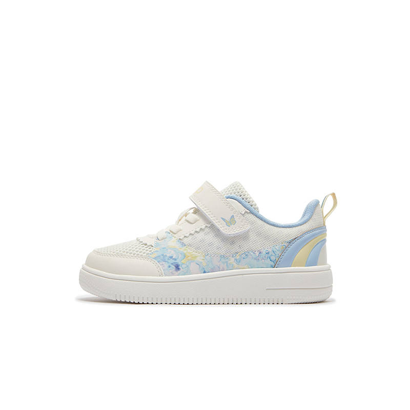 XTEP Slip Resistant Abrasion Resistant Low top Skateboard Shoes Sail White Northern Lights Blue Kids'