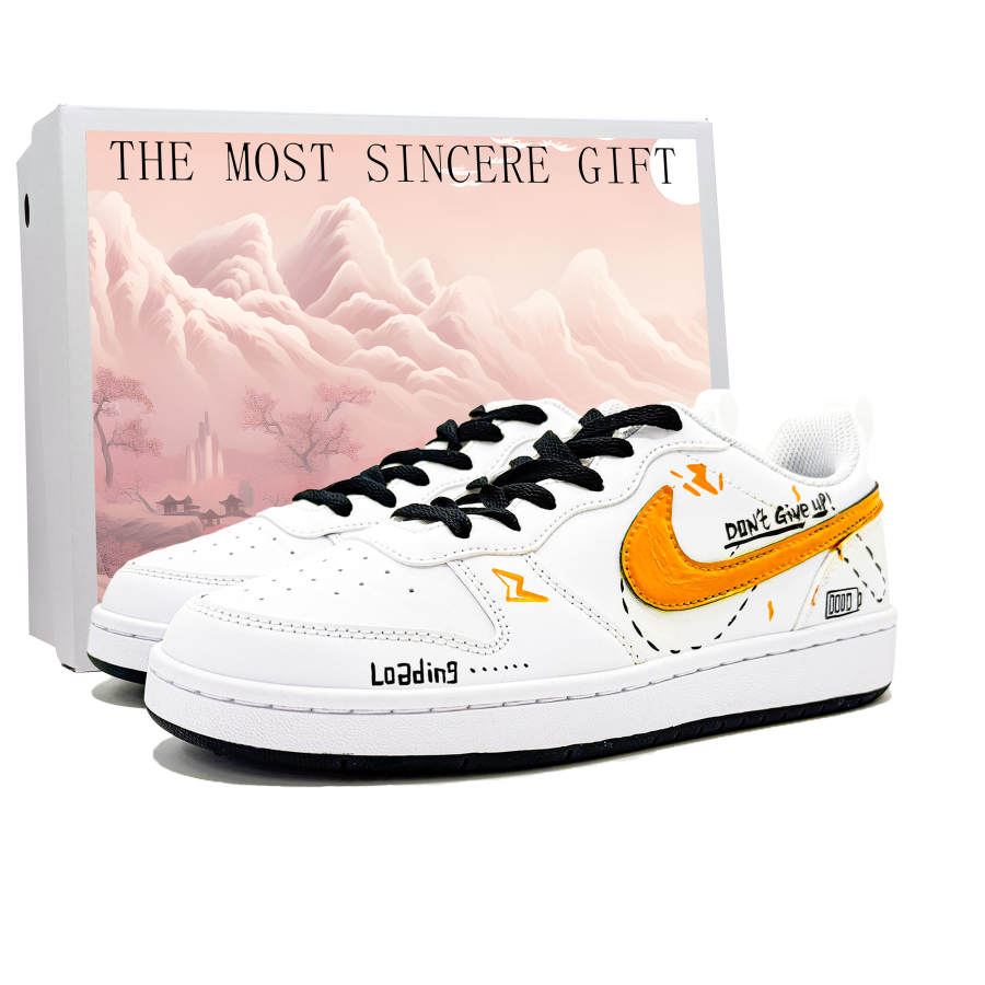 Nike Nike Court Borough Synthetic Leather Anti Kick Cushioning Abrasion Resistant Low top Kids' Skateboarding Shoes
