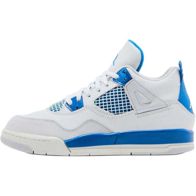 Jordan Jordan Air Jordan 4 Leather Mid top Children's Basketball Shoes White Children Aged 3 7 Years Old