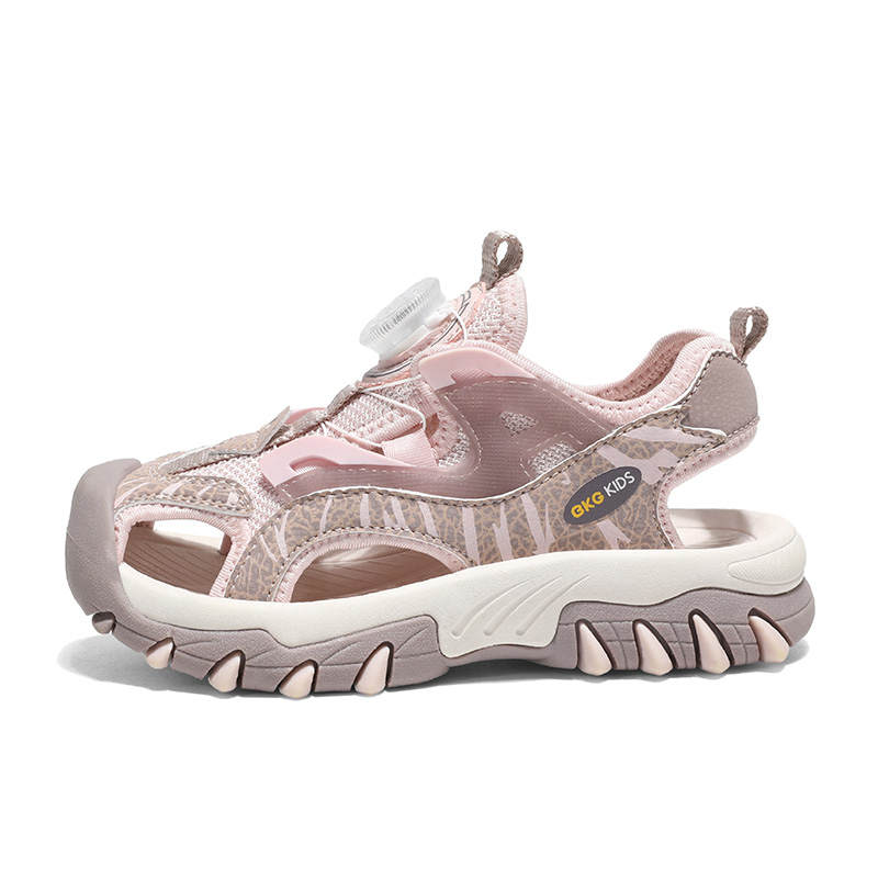 BKG Microfiber Leather Slip Resistant Rebound Slip Resistant Rebound Children's Sandals Pink Kids'