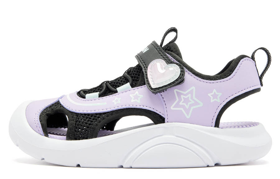 QIAODAN Slip Resistant And Breathable Low top Children's Sandals Purple Children Aged 3 7 Years Old