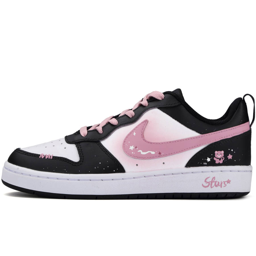 Nike Nike Court Borough 2 Peach Bear Star Leather Slip Resistant Abrasion Resistant Low top Kids' Skateboarding Shoes