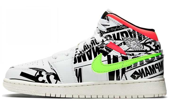 Jordan Jordan 1 Mid GS All Over Logos