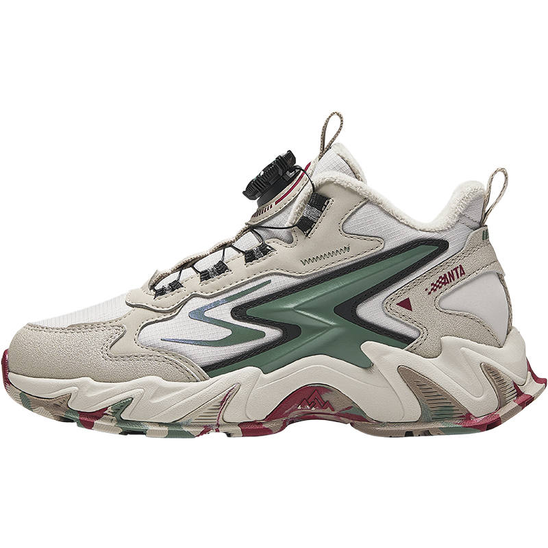 Antakids Rock Trendy Fashion Thickened And Fleece Lined Low top Casual Shoes Gray Green Teenagers