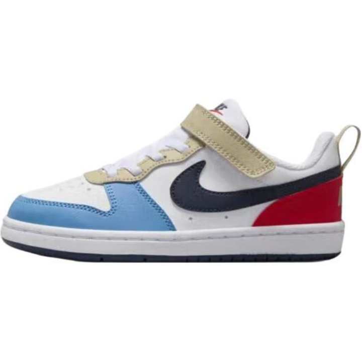 Nike Nike Court Borough Comfortable Low top Kids' Skateboarding Shoes White Blue Kids'