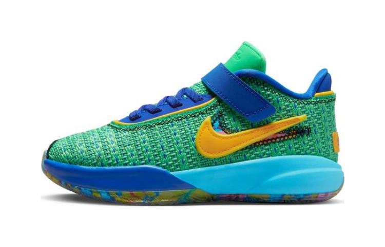 Nike Nike LeBron 20 Comfortable Abrasion Resistant Abrasion Resistant Low top Children's Basketball Shoes Green