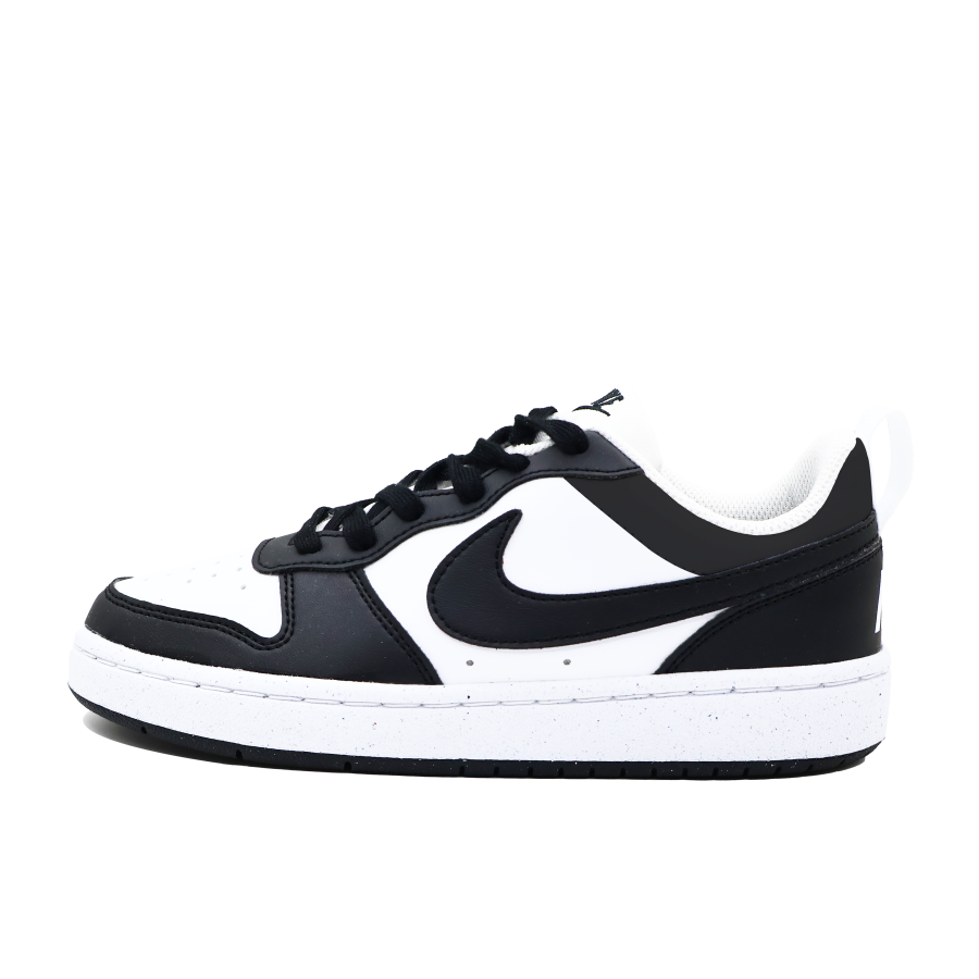 Nike Nike Court Borough Slip Resistant Abrasion Resistant Low top Kids' Skateboarding Shoes Black White Teenagers