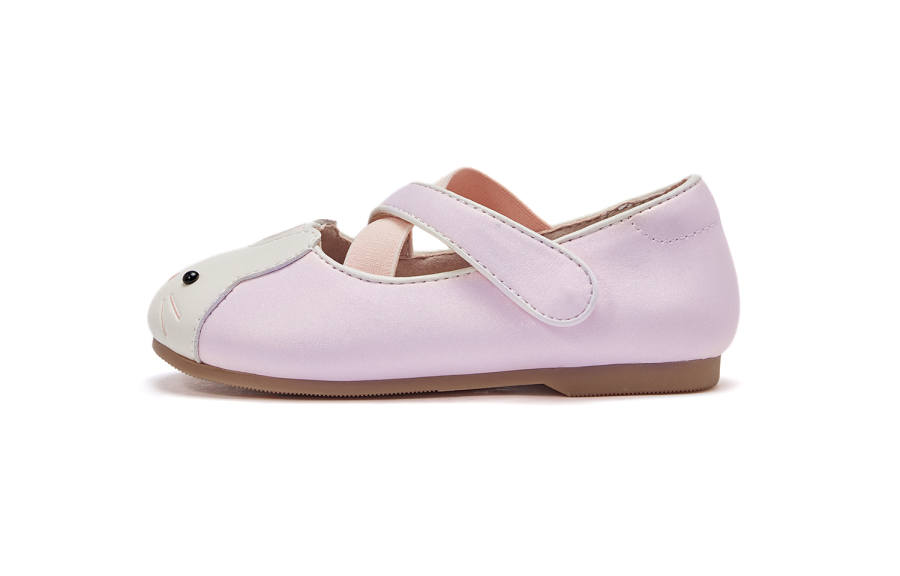 DAVE&BELLA Slip Resistant Abrasion Resistant Slip Resistant Abrasion Resistant Kids' Leather Shoes Bunny