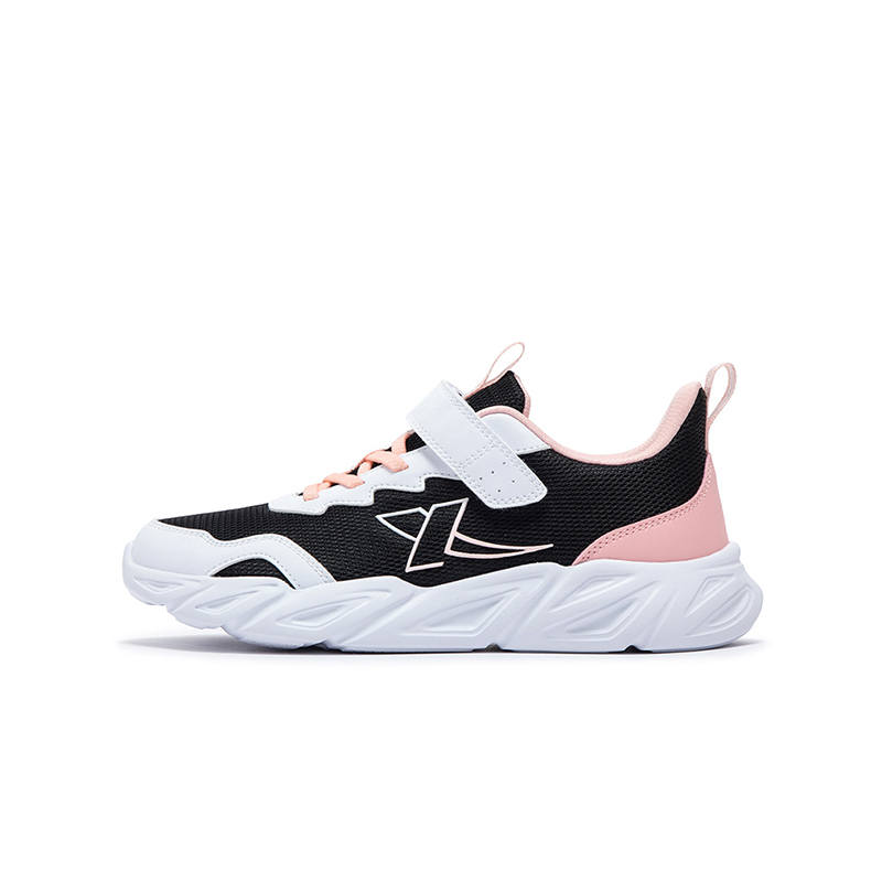 XTEP Synthetic Leather Low top Running Shoes Black Pink Teenagers