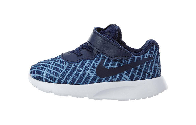 Nike Nike Tanjun Print Slip Resistant Cushioning Abrasion Resistant Low top Toddler Shoes Blue Infant And Toddler