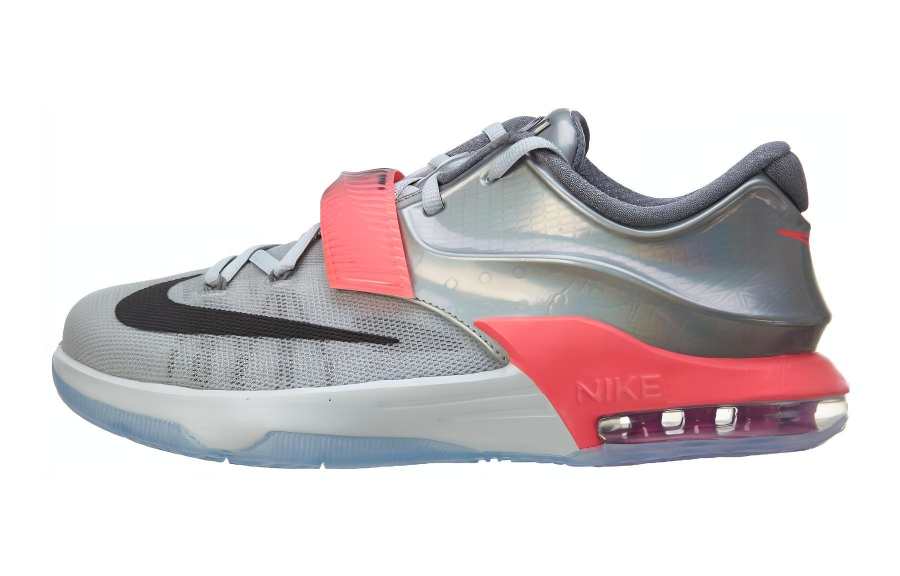 Nike Nike KD 7 KD 7 Slip Resistant Cushioning Abrasion Resistant Low top Performance Basketball Shoes Gray Silver Red Purple