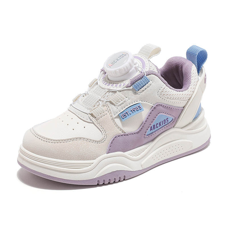 ABC KIDS Synthetic Leather Cushioning Abrasion Resistant Low top Kids' Skateboarding Shoes White Purple Kids'