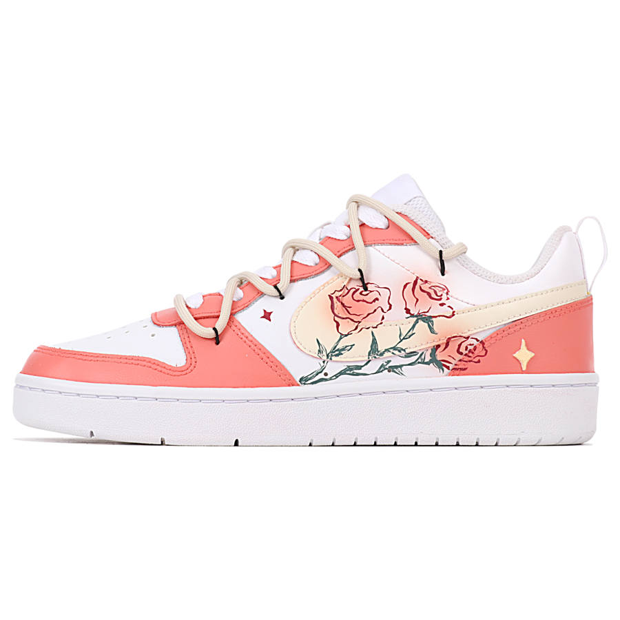 Nike Nike Court Borough Slip Resistant Abrasion Resistant Low top Kids' Skateboarding Shoes Orange Red Teenagers