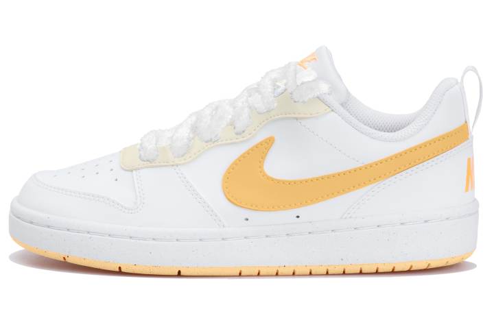 Nike Nike Court Borough Low top Kids' Skateboarding Shoes White Yellow Teenagers