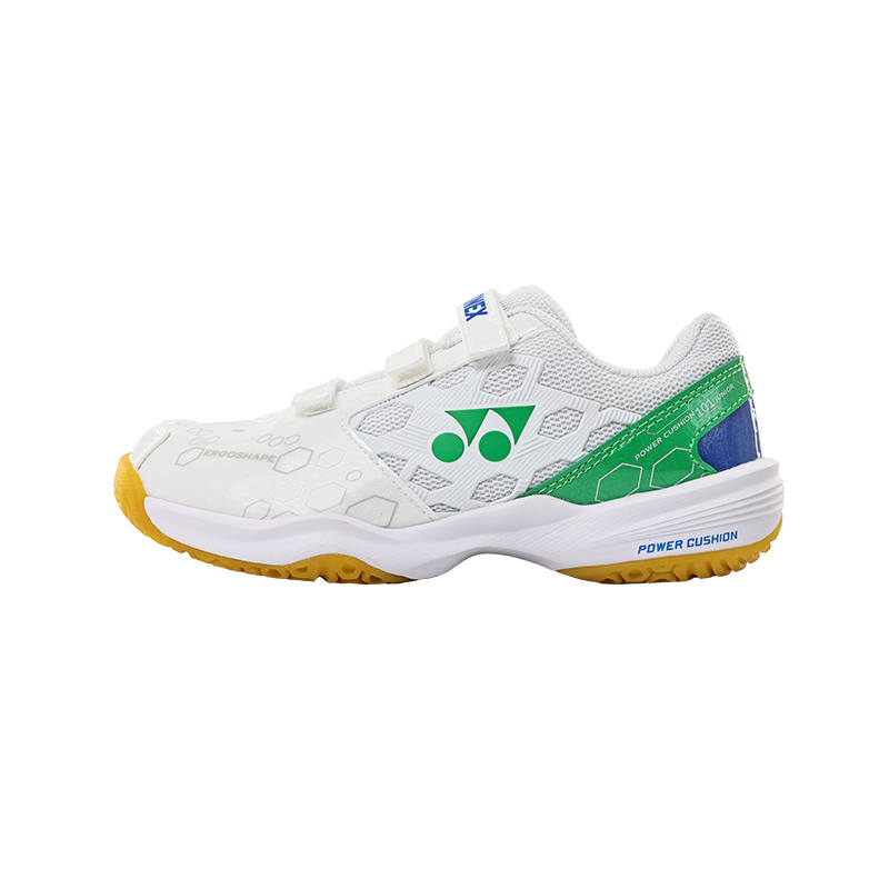YONEX Synthetic Leather, Textile Low top Kids' Training Shoes White Green Kids'