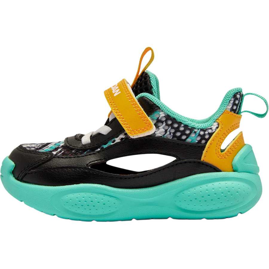 QIAODAN Slip Resistant Abrasion Resistant Low top Toddler Shoes Black Green Infant And Toddler